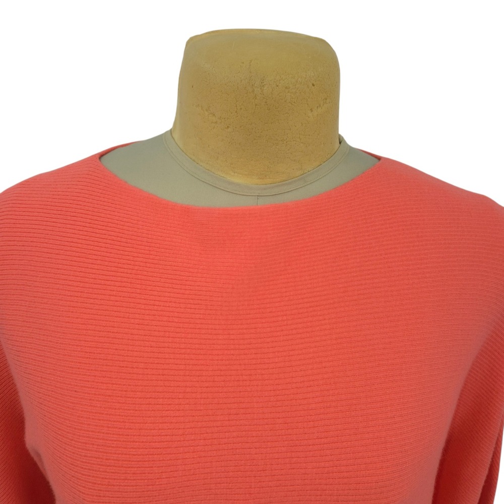 Kerisma Ryker Dolman Sleeve Ribbed Boatneck Sweater Batwing Orange S Feminine